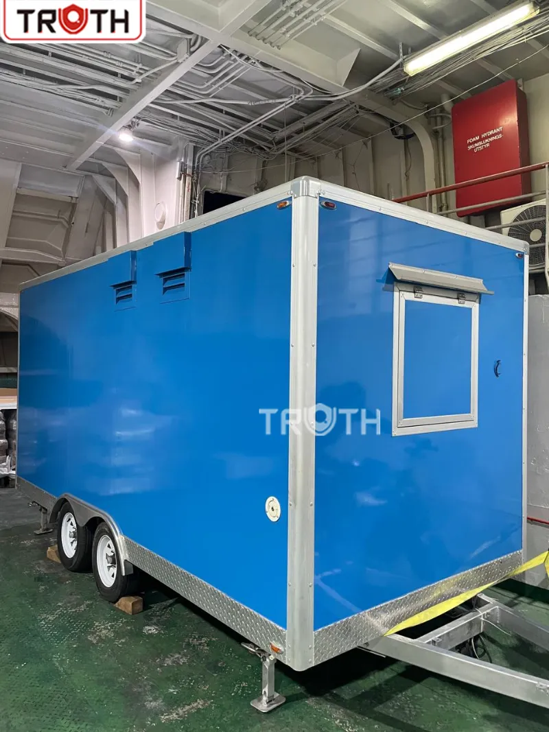 ​A Blue Square Food Trailer for Fast Food and BBQ in Grenada