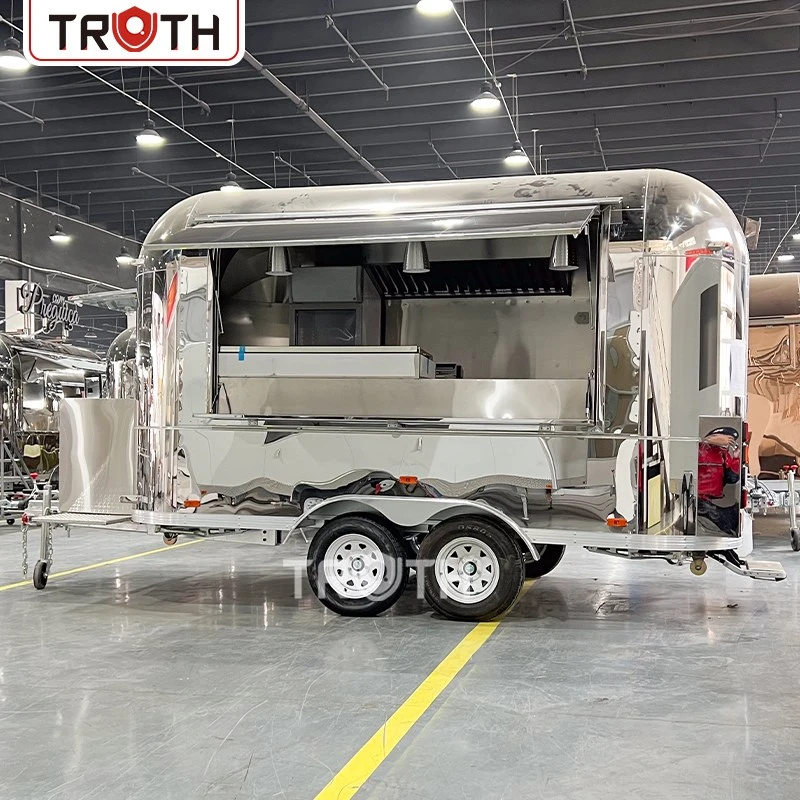 Airstream-Style Food Truck in France: A Stainless Steel Fast Food Trailer Built for Style and Service