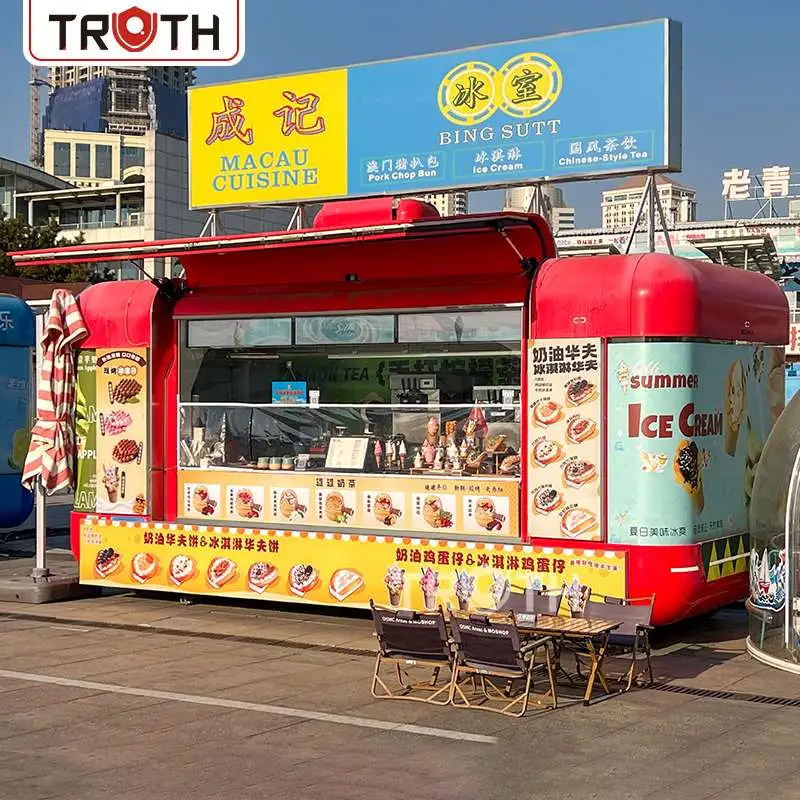 220V Full Kitchen Food Trailer for Ice Cream