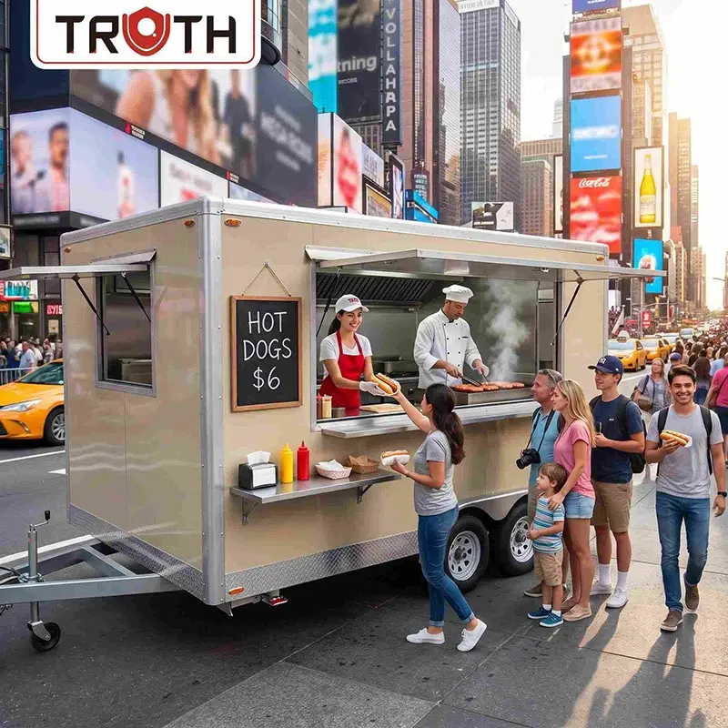 Square Hot Dog Food Truck Trailer for Sale